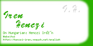 iren henczi business card